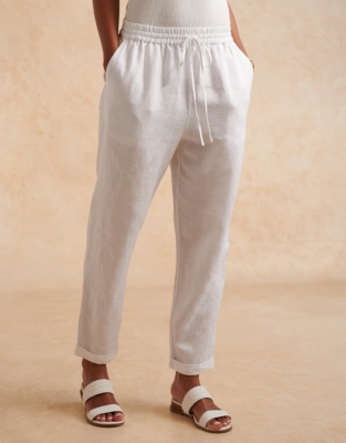 Linen Tapered Leg Trouser Trousers & Leggings The White Company UK