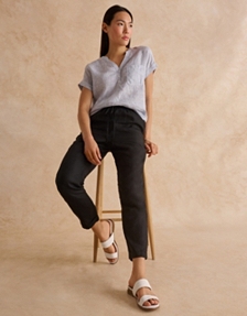 Linen Tapered Leg Trouser