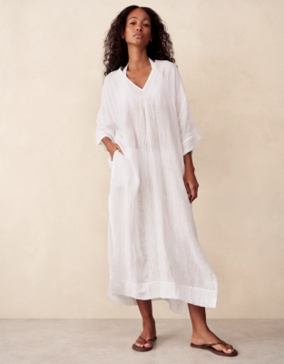 Linen Taping Detail Kaftan