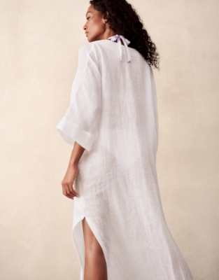 Linen Taping Detail Kaftan
