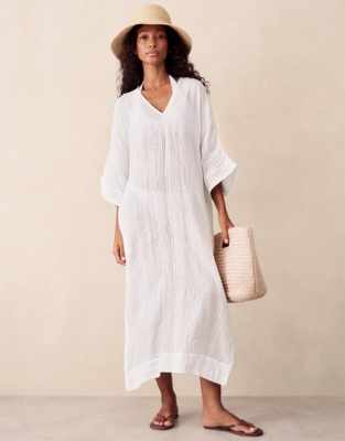 Linen Taping Detail Kaftan