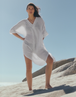 Linen Taping Detail Kaftan