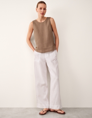 Linen Tie Back Sleeveless Top - Dusk