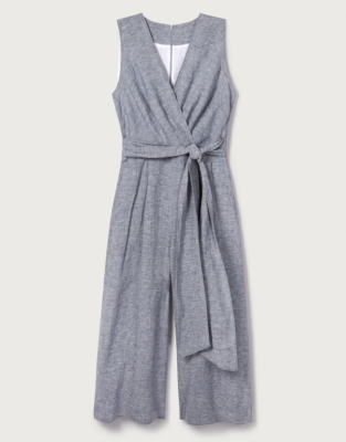 Linen Tie Front Jumpsuit Clothing Sale The White Company UK