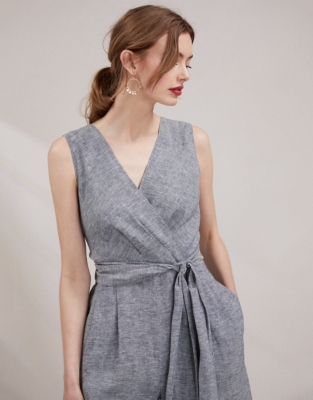 Linen Tie Front Jumpsuit Clothing Sale The White Company UK