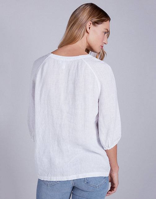 Linen Tie Neck Top | Clothing Sale | The White Company UK