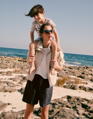 Linen Tie Waist Detail Shorts - Ink