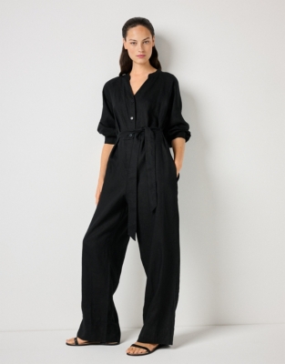 Linen Tie Waist Jumpsuit