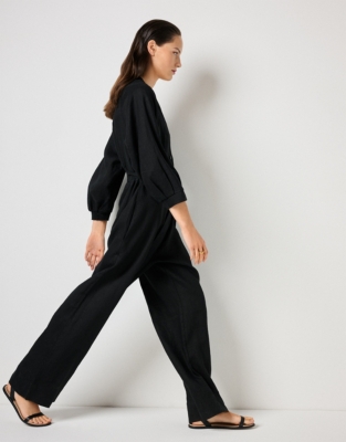 Linen Tie Waist Jumpsuit
