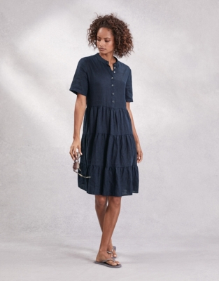 linen tiered dress