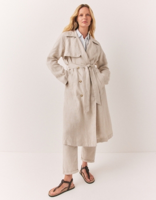 Linen Trench Coat Jackets & Coats The White Company US