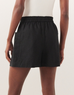 Linen Utility Side Pocket Shorts
