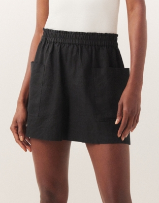Linen Utility Side Pocket Shorts