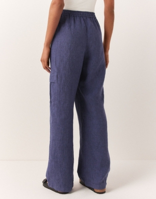 Linen Utility Wide Leg Trousers Trousers & Leggings The White