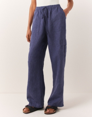 Linen Utility Wide Leg Trousers Trousers & Leggings The White
