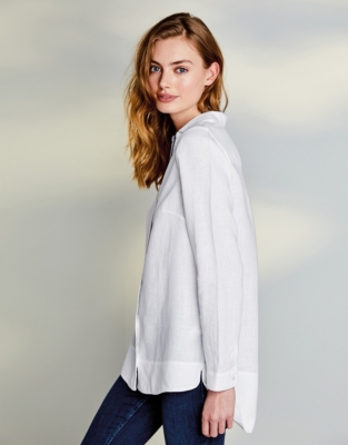 Linen V-Front Shirt | Clothing Sale | The White Company UK