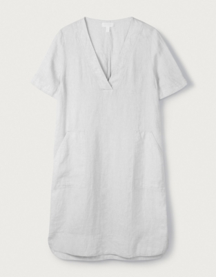 Linen VNeck Dress All Clothing Sale The White Company US