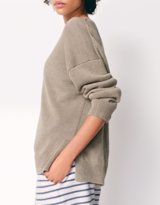 Linen V-Neck Jumper
