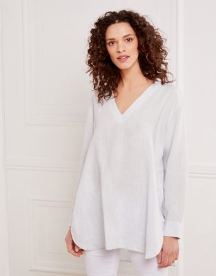 Linen V-Neck Tunic | All Clothing Sale | The White Company US