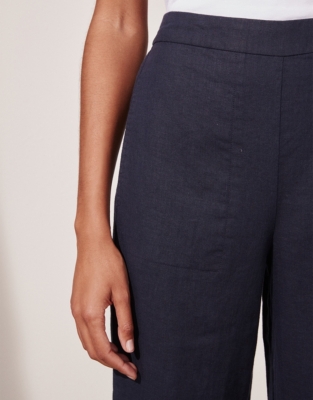 Linen WideLeg Cropped Trousers Trousers & Leggings The White