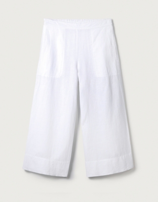 Linen Wide-Leg Pants - White