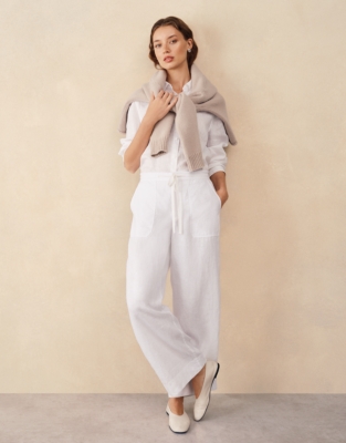 Linen Wide Leg Trousers