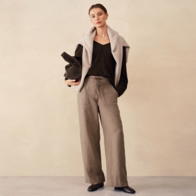 Linen Wide Leg Trousers