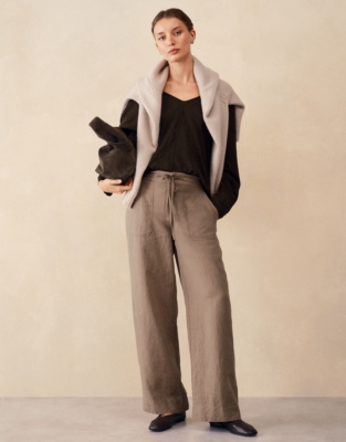 Linen Wide Leg Trousers