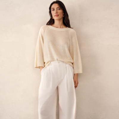 Linen Wide Sleeve Jumper