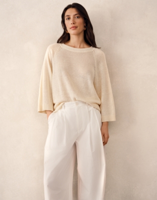 Linen Wide Sleeve Jumper