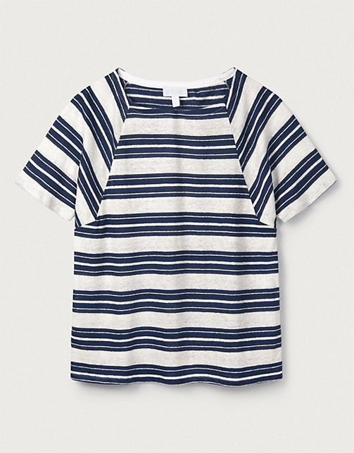 Linen Wide-Stripe T-Shirt | Clothing Sale | The White Company UK