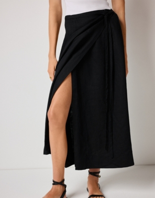Linen Wrap Skirt