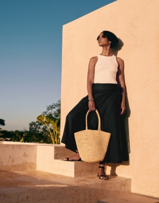 Linen Wrap Skirt