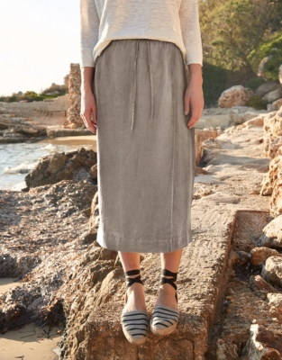 White Linen Wrap Skirt Midi | lupon.gov.ph