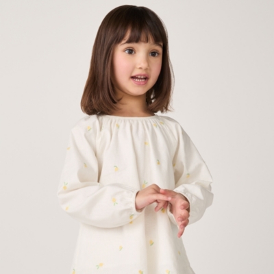 Linen and Organic Cotton Blend ‘Lemon’ Top & Seersucker Striped Bloomers Set (18mths–6yrs)