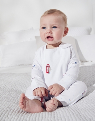 White company 2024 baby sleepsuit