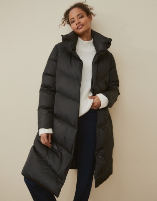 Long Down-Filled Funnel-Neck Puffa Coat | Clothing Sale | The White ...