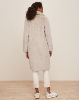 White company fur clearance jacket