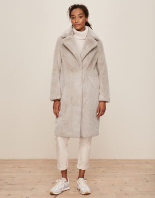 Long Faux-Fur Coat | Clothing Sale | The White Company UK