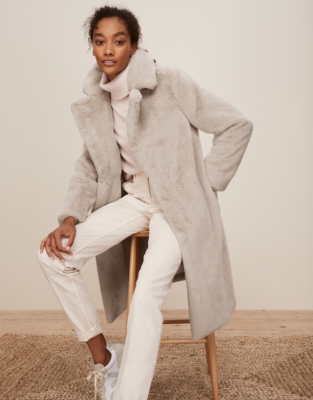 White company sales fur coat