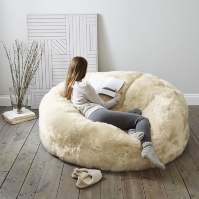 Giant sheepskin bean bag hot sale