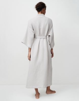 Long Lightweight Organic Cotton Waffle Robe
