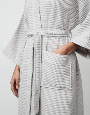 Long Lightweight Organic Cotton Waffle Robe