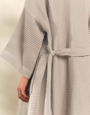 Long Lightweight Organic Cotton Waffle Robe