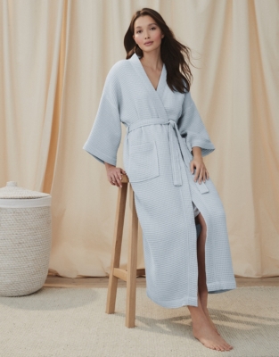 Long Lightweight Waffle Robe Robes & Dressing Gowns The White Company UK