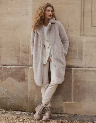 Long Mink Faux Fur Coat Coats Jackets The White Company UK