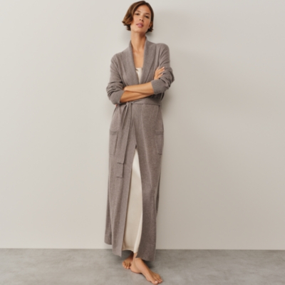 Long Shawl Collar Cashmere Robe