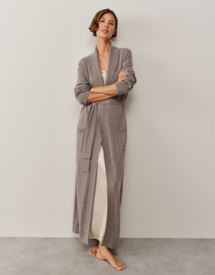 Long Shawl Collar Cashmere Robe