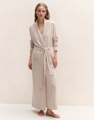 Long Shawl Collar Cashmere Robe
