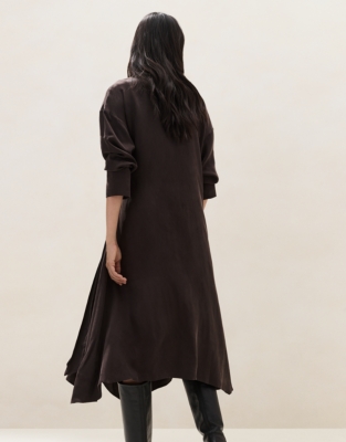 Long Sleeve Button Down Wrap Dress